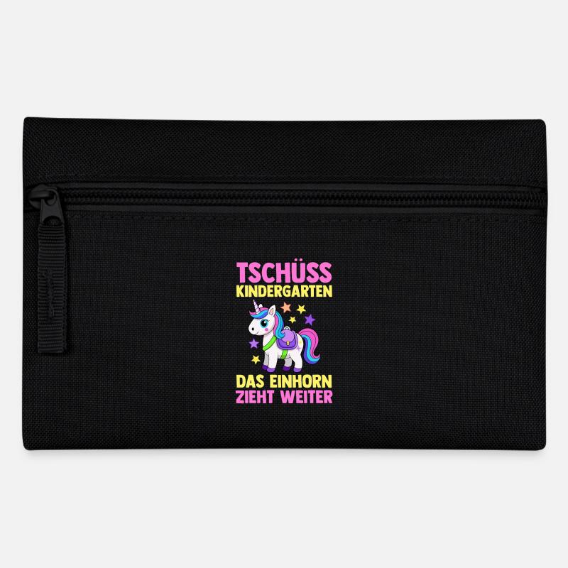 Kita Abgänger Einschulung Einhorn Schulkind - Federtasche - Schwarz