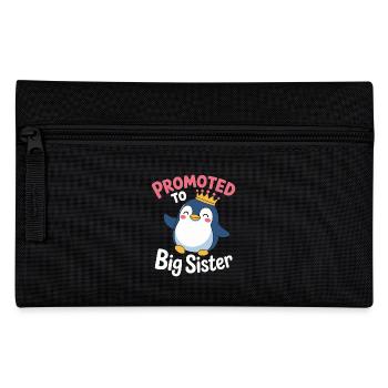 Zur großen Schwester befördert – Pinguin Design - Federtasche - Schwarz - Vorne