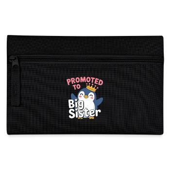 Zur großen Schwester befördert – Pinguin Design - Federtasche - Schwarz - Vorne