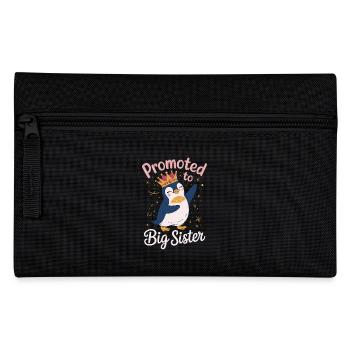 Zur großen Schwester befördert – Pinguin Design - Federtasche - Schwarz - Vorne