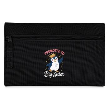Zur großen Schwester befördert – Pinguin Design - Federtasche - Schwarz - Vorne