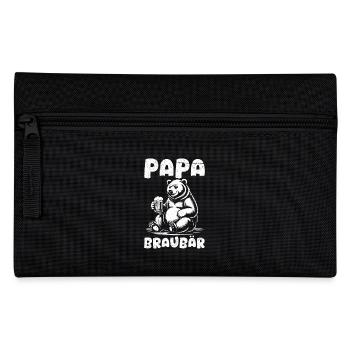 Werdender Vater PAPA BRAUBÄR Lustiges - Federtasche - Schwarz - Vorne