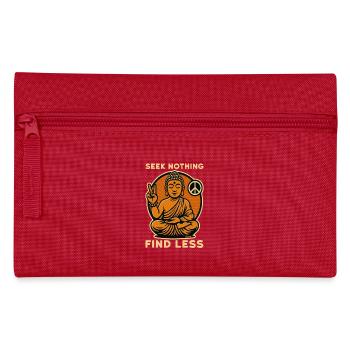 Buddha mit Peace-Zeichen und Spruch in Retro-Optik - Federtasche - Rot - Vorne