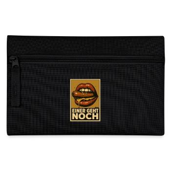 Sausage with sauce and saying "One more goes" - Pencil Case - black - Front