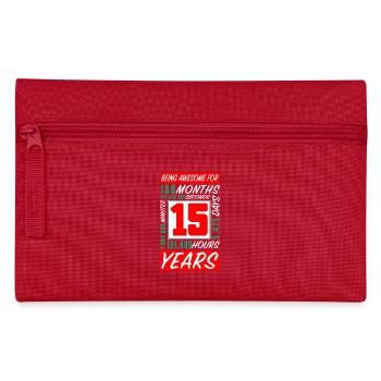 Teenager 15 Jahre Geburtstag Monate Stunden - Federtasche - Rot - Vorne