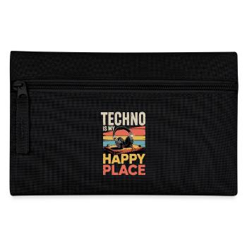 Techno My Happy Place Music Lover DJ Headphones - Pencil Case - black - Front