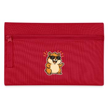 Lässiger Hamster mit Sonnenbrille - Federtasche - Rot - Vorne