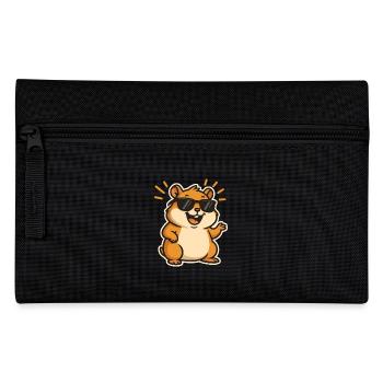 Hamster décontracté avec des lunettes de soleil - Trousse - noir - Devant