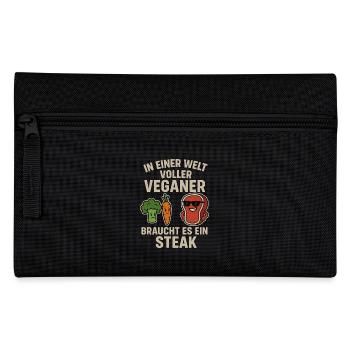 In a World Full of Vegans – Steak Shirt - Pencil Case - black - Front