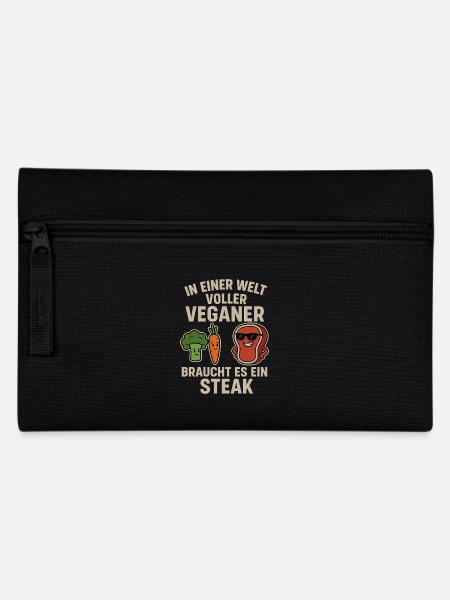 In einer Welt voller Veganer – Steak Shirt - Federtasche - Schwarz