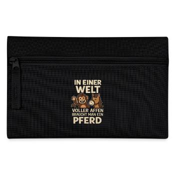 In einer Welt voller Affen braucht man ein Peerd - Federtasche - Schwarz - Vorne