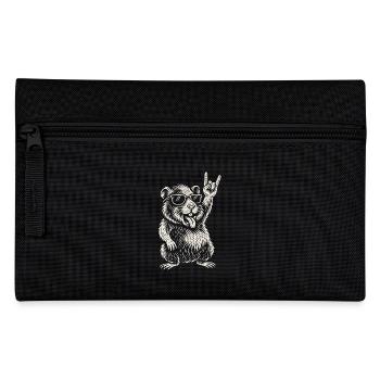 Guinea Pig Rock Music Funny Heavy Metal Retro - Pencil Case - black - Front