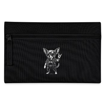 Metal Chihuahua Hund Rockmusik Lustig Heavy Metal - Federtasche - Schwarz - Vorne