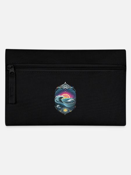 Vagues fascinantes et lever de soleil dans le - Trousse - noir