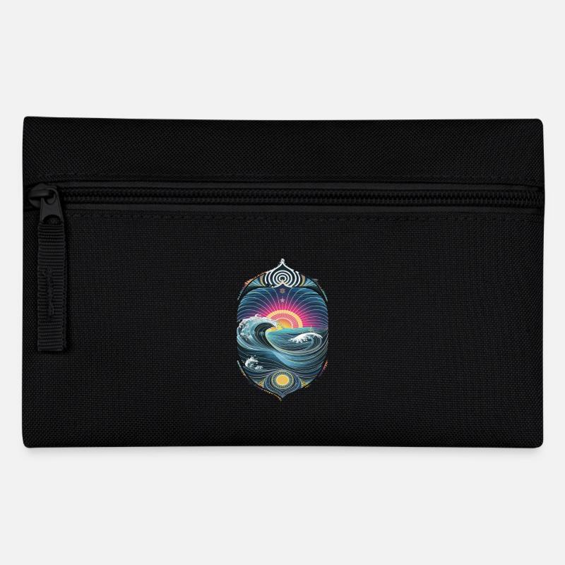 Vagues fascinantes et lever de soleil dans le - Trousse - noir