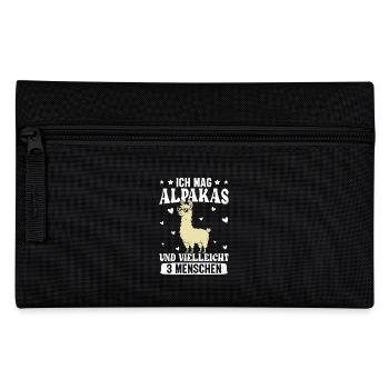 Alpaka Fan MAG ALPAKAS UND VIELLEICHT 3 MENSCHEN - Federtasche - Schwarz - Vorne