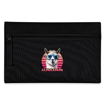 Alpaka Fan ALPAKAPAPA Retro Lustiges - Federtasche - Schwarz - Vorne