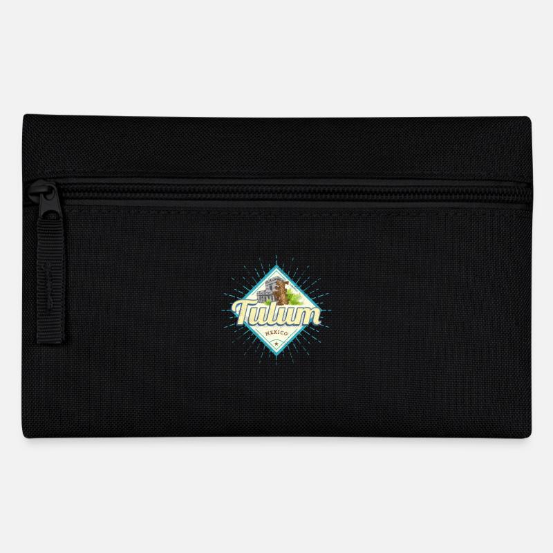 Tulum Mexiko Maya Castillo Yucatan Souvenir - Federtasche - Schwarz