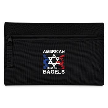 American Runs On Bagels with Star Motif and - Pencil Case - black - Front