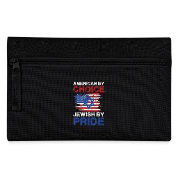 American By Choice Jewish By Pride Flag Design - Pencil Case - black - Front