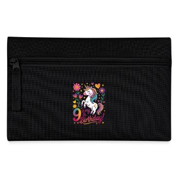 Unique Unicorn: Celebrate 9th Birthday with - Pencil Case - black - Front