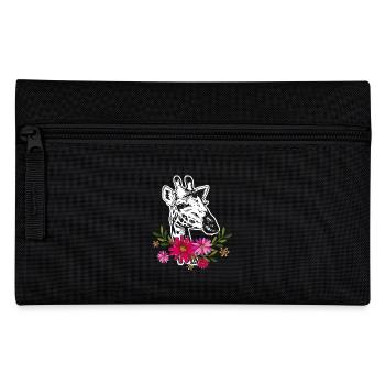 Giraffe With Flowers - Pencil Case - black - Front