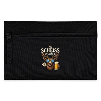 Trachtenshirt Herren Trachten T-Shirt Grantler - Federtasche - Schwarz - Vorne