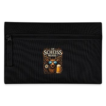 Trachtenshirt Herren Trachten T-Shirt Grantler - Federtasche - Schwarz - Vorne