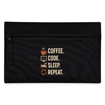 Geek Coder Routine – Coffee, Code, Sleep, More - Pencil Case - black - Front