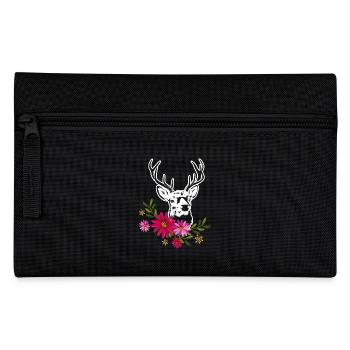 Deer With Flowers - Pencil Case - black - Front