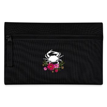 Crab With Flowers - Pencil Case - black - Front
