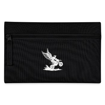 Winged Dirt Bike Rider Soaring Adventure - Pencil Case - black - Front