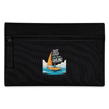 Just a Guy who loves Sailing – Sail Design - Pencil Case - black - Front