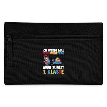 Feuerwehr Erste Klasse Einschulung Schulkind - Federtasche - Schwarz - Vorne