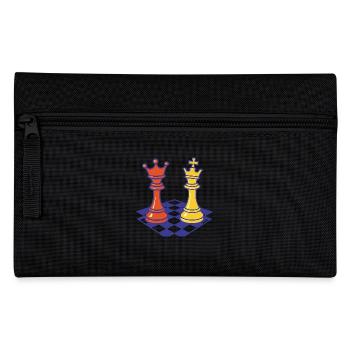 Funny Chess Player Board Game King Queen - Pencil Case - black - Front