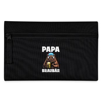 Werdender Vater PAPA BRAUBÄR Lustiges - Federtasche - Schwarz - Vorne