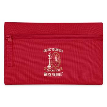 chess player board check yourself, - Pencil Case - red - Front