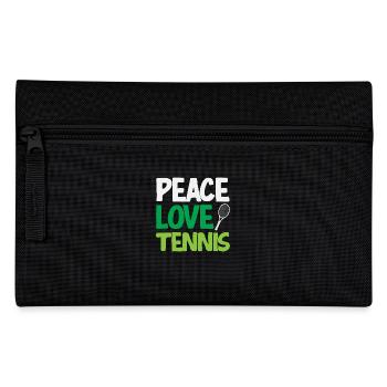 Peace Love Tennis Player Design - Pencil Case - black - Front