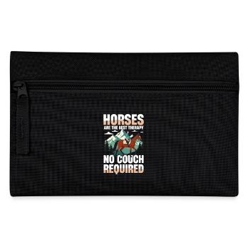 Horses are the best therapy, not a couch - Pencil Case - black - Front