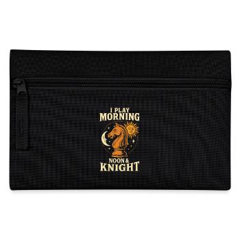 Joueur d’échecs Matin Midi Chevalier Amateurs d’échecs - Trousse - noir - Devant