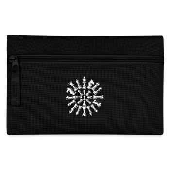 Chess Pieces Circle Mandala for Chess Lovers - Pencil Case - black - Front
