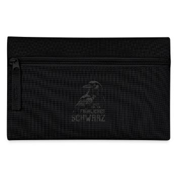 Heute mal ein fröhliches schwarz - Rabe - Federtasche - Schwarz - Vorne