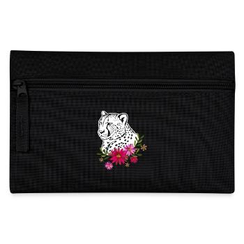 Cheetah With Flowers - Pencil Case - black - Front