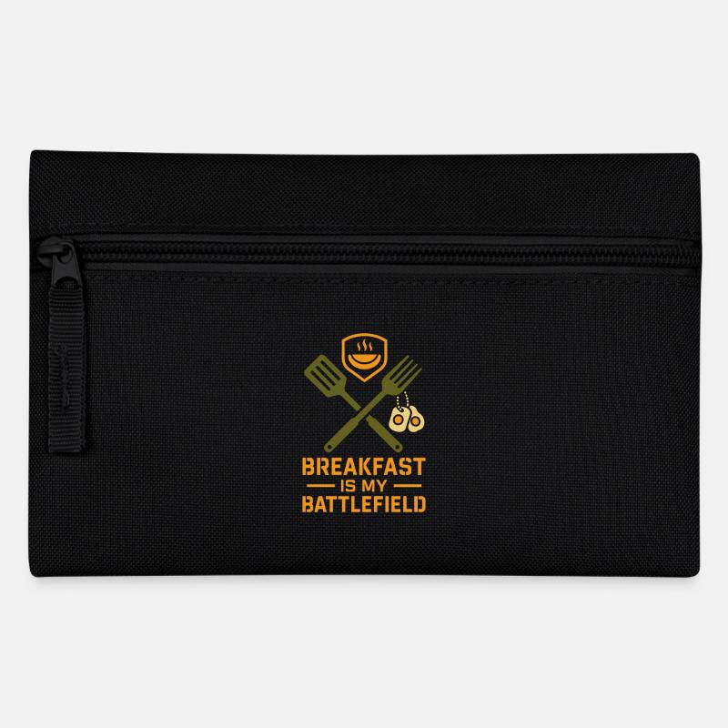 omelette oeuf plié drôle petit déjeuner cuisinier - Trousse - noir