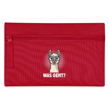 Alpaka WAS GEHT? Cooles Lama Lustiges - Federtasche - Rot - Vorne