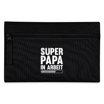Bald Vater SUPER PAPA IN ARBEIT Lustiges - Federtasche - Schwarz - Vorne