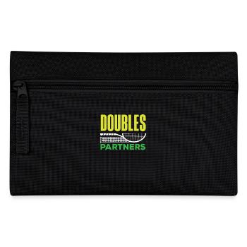 Tennis Player Doubles Partner Design - Pencil Case - black - Front