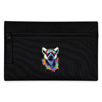 Dj Lemur with Sunglasses Trend Design T-Shirt - Pencil Case - black - Front