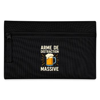 T-shirt humour bière – Arme de distraction massive - Trousse - noir - Devant