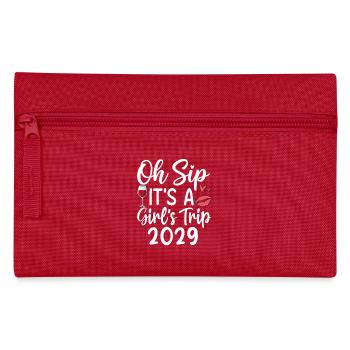 Oh Sip It's A Girls Trip 2029 - Federtasche - Rot - Vorne